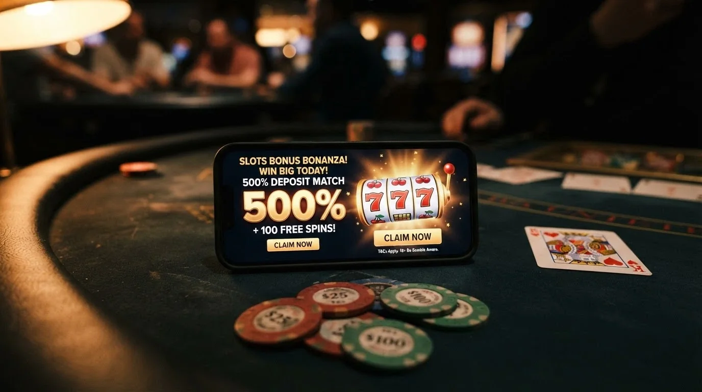 Schermata promozionale di un bonus di benvenuto in un casinò crypto