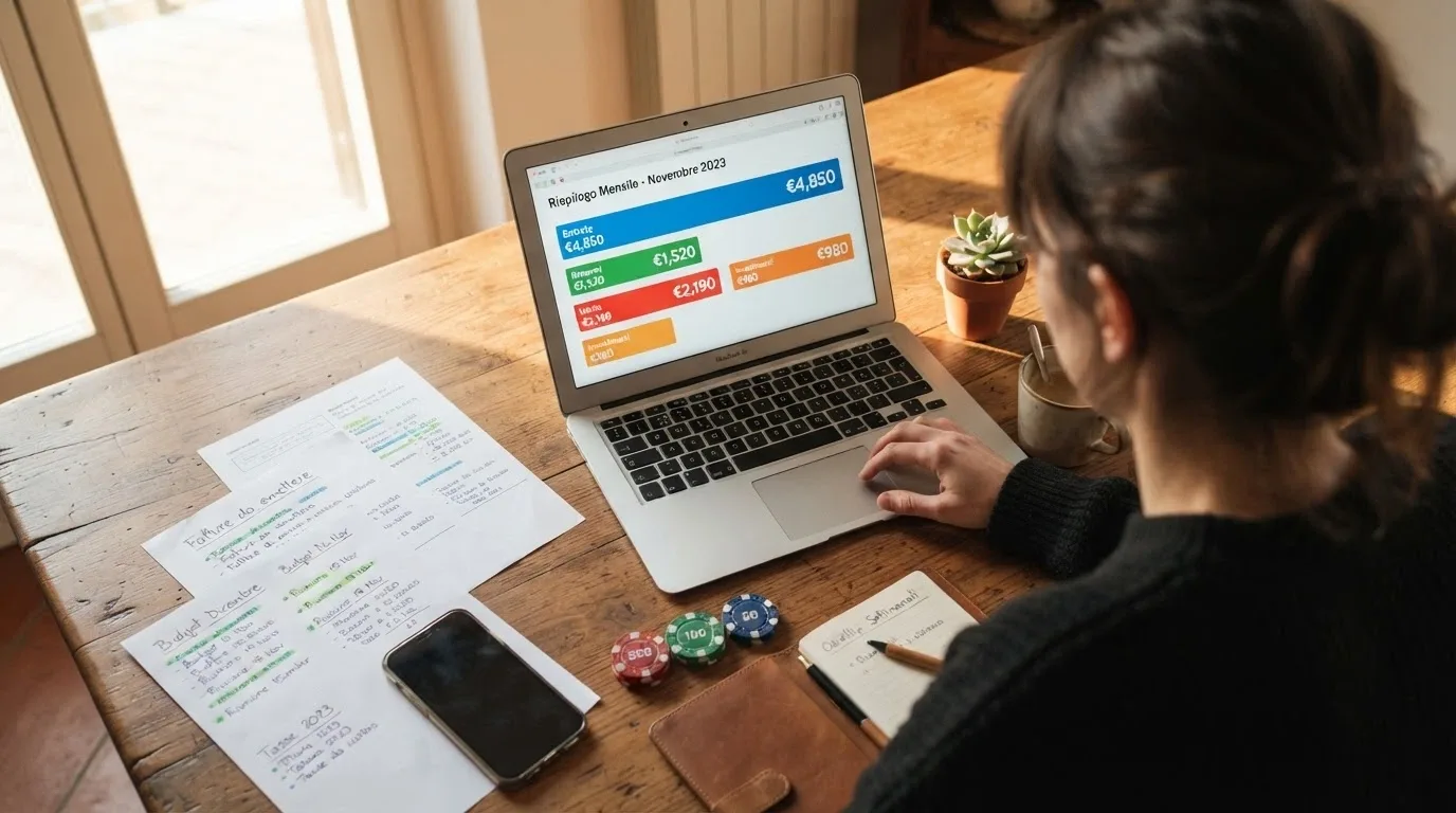 Una tabella comparativa stilizzata con loghi di casinò, cifre in euro e indicatori di licenza ADM
