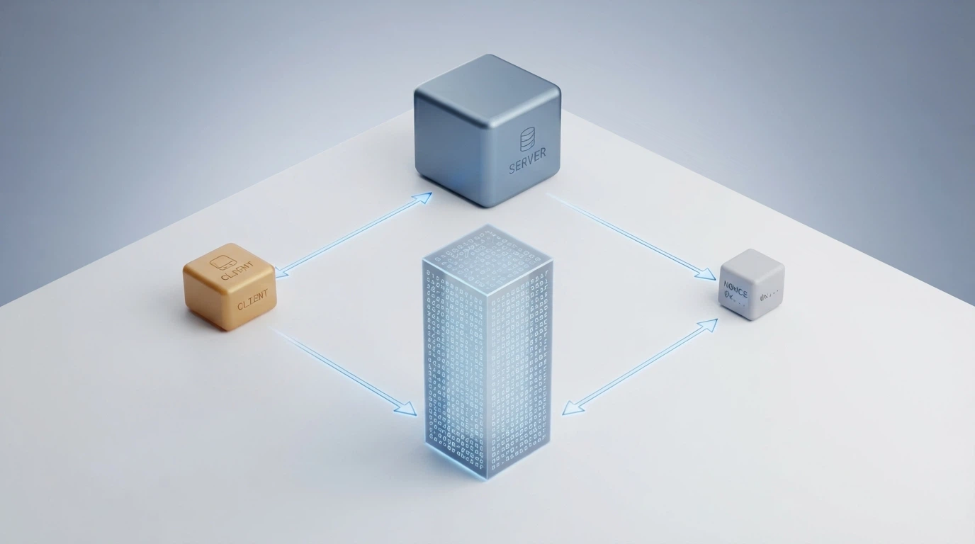 Schema visivo del protocollo HMAC-SHA512: tre blocchi collegati da frecce — server seed, client seed, nonce — che convergono in un hash a 128 caratteri esadecimali