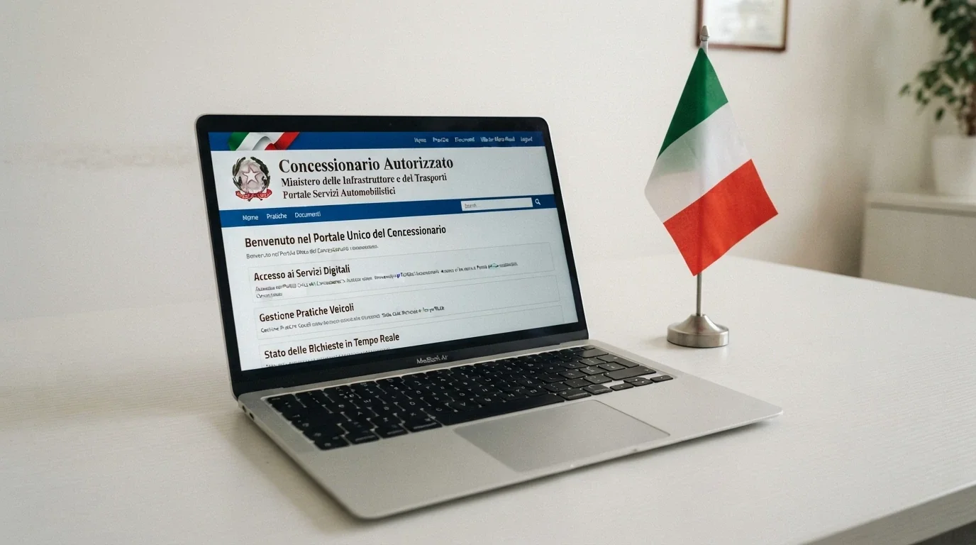 Il logo ADM accanto alla bandiera italiana su uno sfondo di schermo con la scritta «Concessionario Autorizzato»