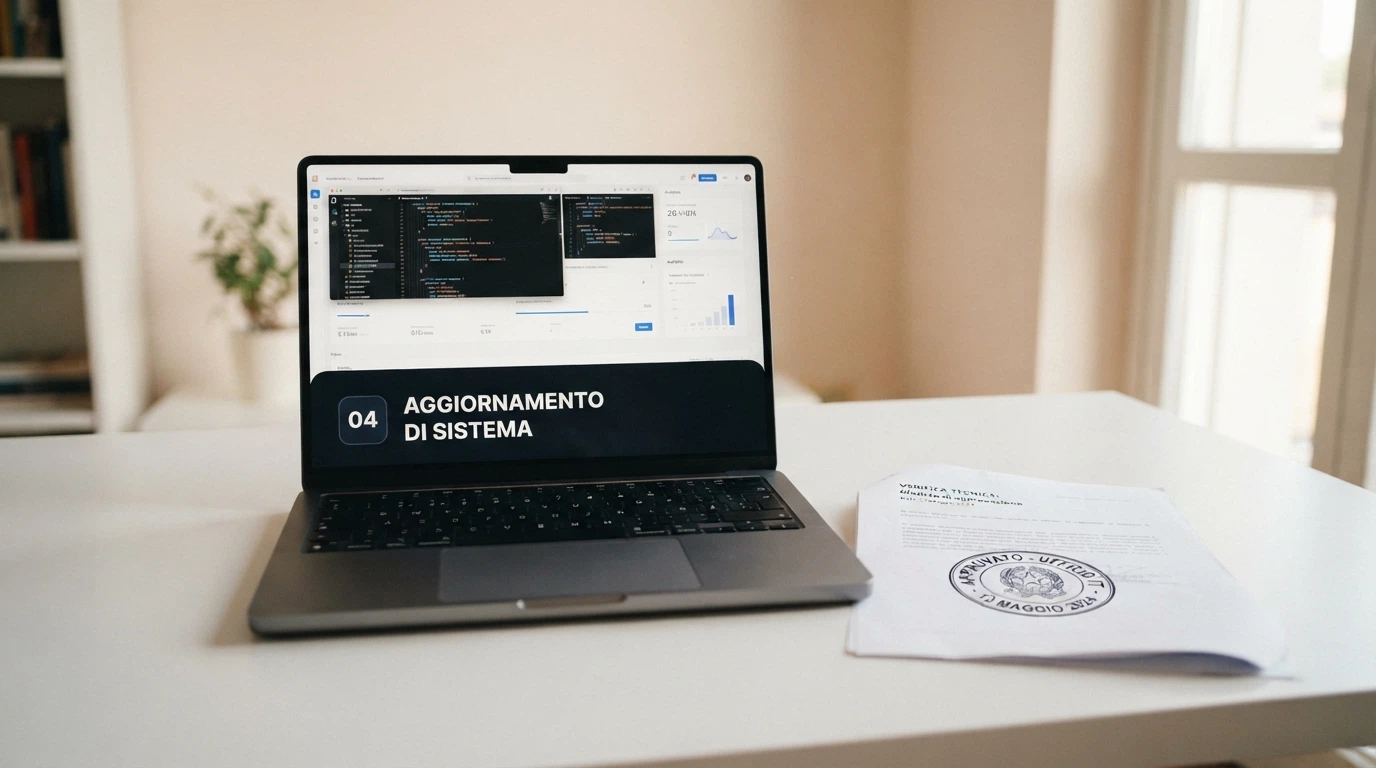 Un documento ufficiale con il timbro ADM accanto allo schermo di un casinò online che mostra il numero di concessione nel footer
