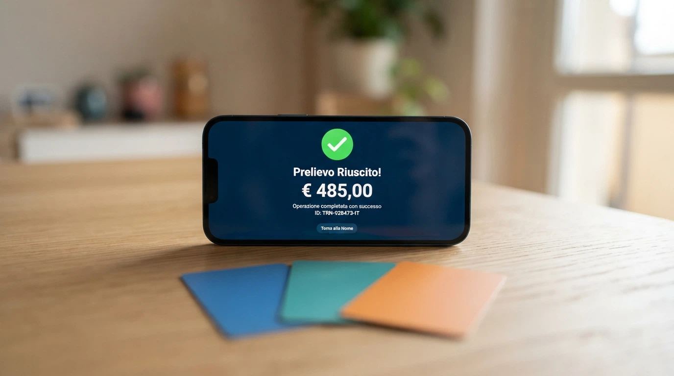 Icone dei principali e-wallet (PayPal, Skrill, Neteller) affiancate alla conferma di un prelievo completato