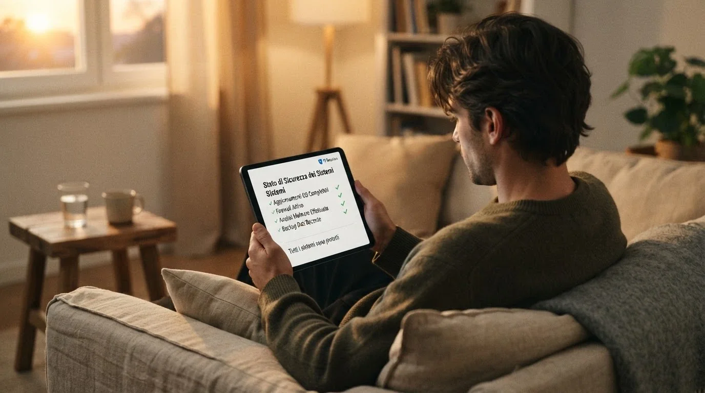 Un giocatore che consulta una lista di controllo su un tablet mentre osserva la schermata di un casinò online, con il logo ADM ben visibile tra i criteri