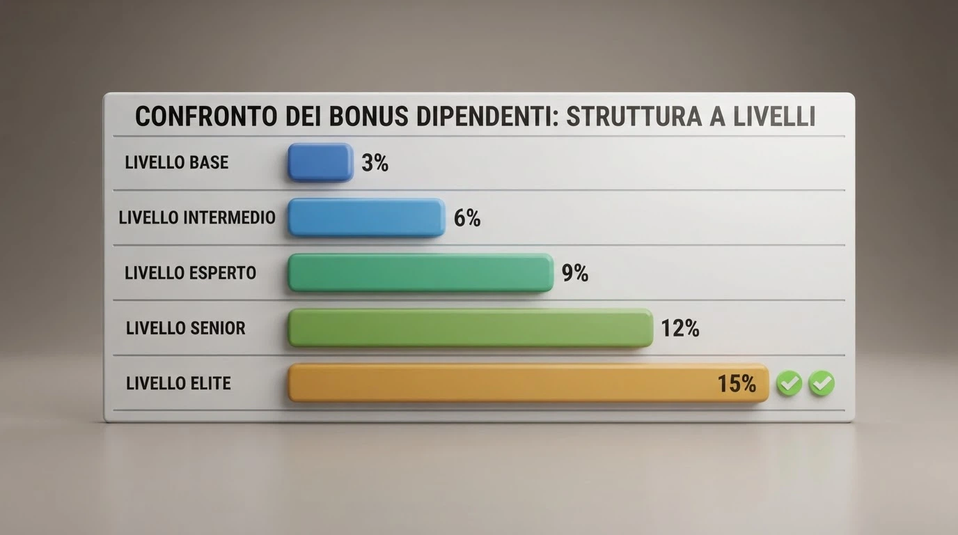 Una tabella comparativa stilizzata con nomi di casinò, percentuali di bonus e icone di spunta che evidenziano le condizioni migliori